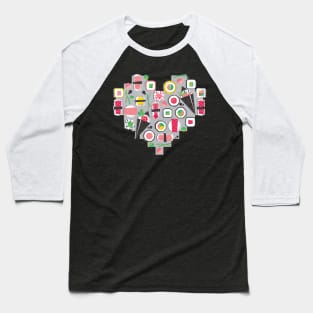 Paper cut geo sushi heart // print // grey background Baseball T-Shirt